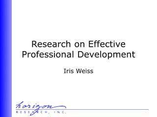 Research on Effective Professional Development