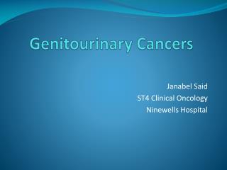 Genitourinary Cancers