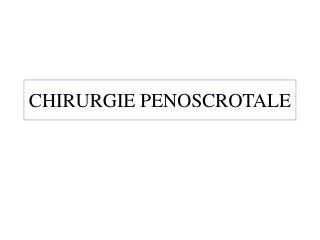 CHIRURGIE PENOSCROTALE