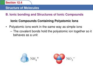 B. Ionic bonding and Structures of Ionic Compounds