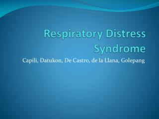 Respiratory Distress Syndrome