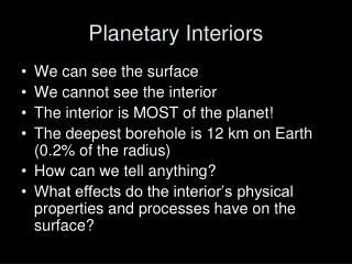 Planetary Interiors