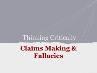 Thinking Critically