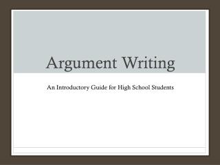 Argument Writing
