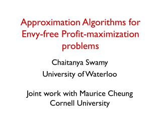 Approximation Algorithms for Envy-free Profit-maximization problems