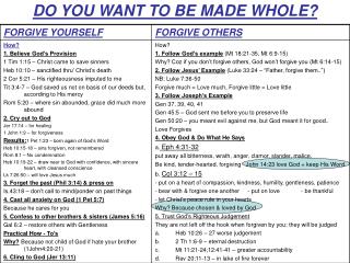 DO YOU WANT TO BE MADE WHOLE?