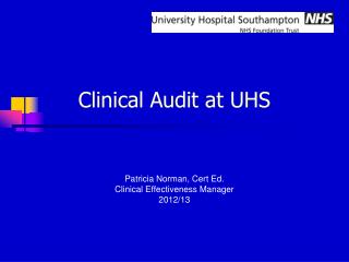 Clinical Audit at UHS