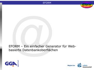 EFORM – Ein einfacher Generator für Web-basierte Datenbankoberflächen