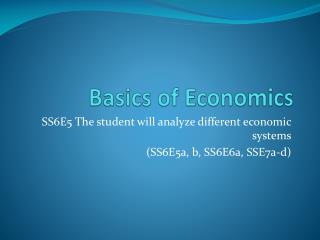 Basics of Economics