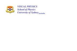 VISUAL PHYSICS School of Physics University of Sydney Australia