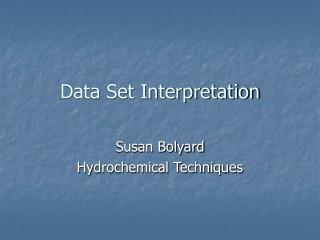 Data Set Interpretation