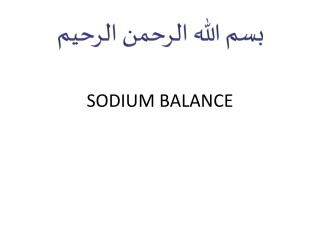 SODIUM BALANCE