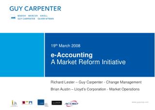 e-Accounting A Market Reform Initiative
