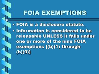 FOIA EXEMPTIONS