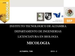 INSTITUTO TECNOLOGICO DE ALTAMIRA DEPARTAMENTO DE INGENIERIAS LICENCIATURA EN BIOLOGIA