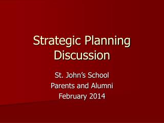 Strategic Planning Discussion