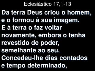 Eclesiástico 17,1-13