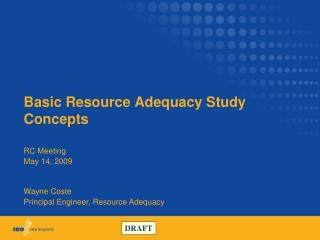 Basic Resource Adequacy Study Concepts