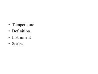 Temperature Definition Instrument Scales