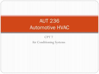 AUT 236 Automotive HVAC