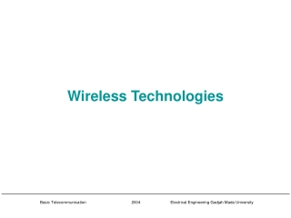 Wireless Technologies