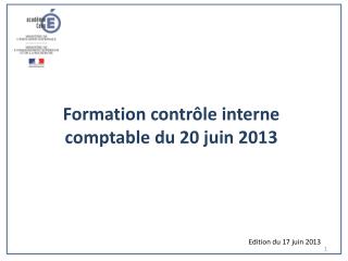Formation contrôle interne comptable du 20 juin 2013