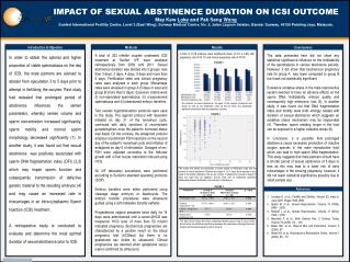 IMPACT OF SEXUAL ABSTINENCE DURATION ON ICSI OUTCOME