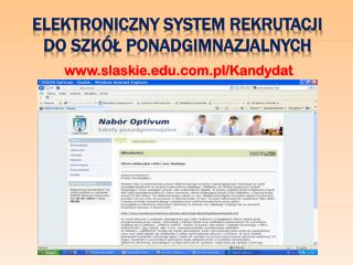 Elektroniczny system rekrutacji do szkół ponadgimnazjalnych