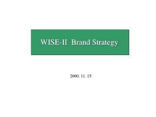 WISE-II Brand Strategy