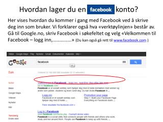 Hvordan lager du en konto?