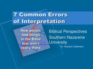 7 Common Errors of Interpretation