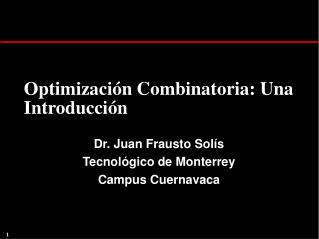 Optimización Combinatoria: Una Introducción
