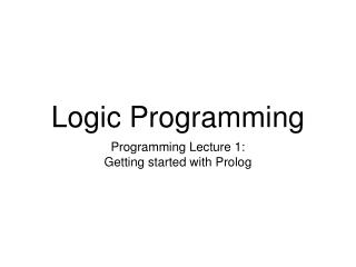 Logic Programming