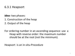 6.3.1 Heapsort