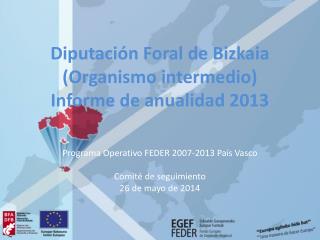 Diputación Foral de Bizkaia (Organismo intermedio) Informe de anualidad 2013