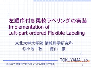 左順序付き柔軟ラベリングの実装 Implementation of Left-part ordered Flexible Labeling