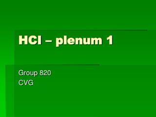 HCI – plenum 1