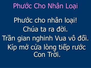 Phước Cho Nhân Loại