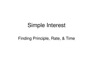 Simple Interest