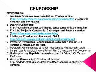 CENSORSHIP