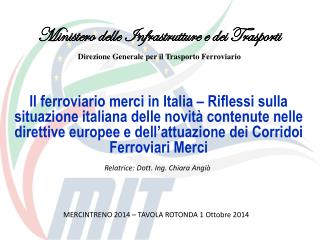 MERCINTRENO 2014 – TAVOLA ROTONDA 1 Ottobre 2014