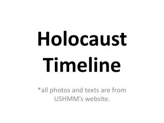 Holocaust Timeline