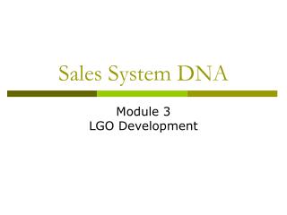 Sales System DNA