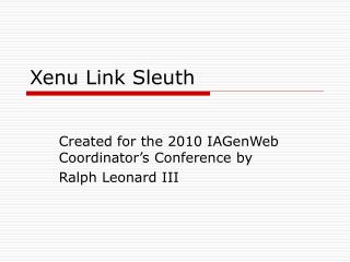 Xenu Link Sleuth