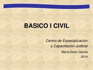 BASICO I CIVIL Centro de Especialización y Capacitación Judicial María Ester García