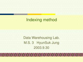 Indexing method