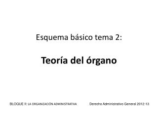 Esquema básico tema 2: Teoría del órgano