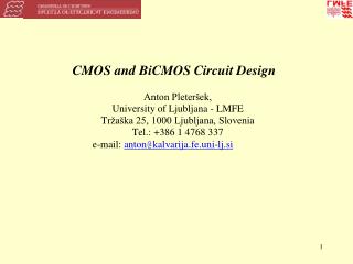 Circuit Biasing Current Sources Current Mirrors Current references Voltage References