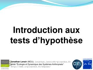 Introduction aux tests d’hypothèse