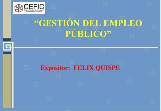 “GESTIÓN DEL EMPLEO PÚBLICO”